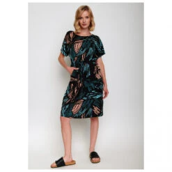 Women's Black Palm Hop Dress - Kleid -Rip Curl-Laden greenbomb womens black palm hop dress kleid detail 2