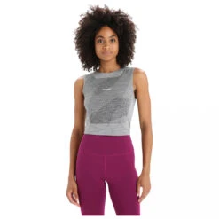 Icebreaker Women's Zoneknit Cropped Bra-Tank Geodetic - Sport-BH -Rip Curl-Laden icebreaker womens zoneknit cropped bra tank geodetic sport bh detail 3