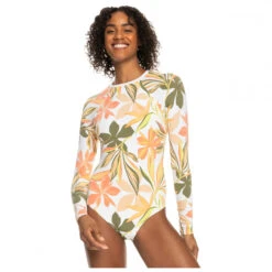 Roxy Women's Onesie L/S Printed Mix Solid - Lycra -Rip Curl-Laden roxy womens onesie l s printed mix solid lycra detail 3