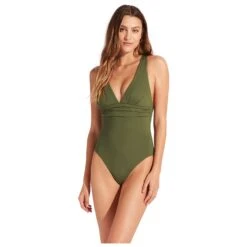 Seafolly Women's Collective Cross Back One Piece - Badeanzug -Rip Curl-Laden seafolly womens collective cross back one piece badeanzug bf detail 5