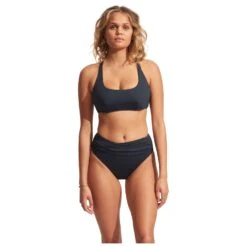 Seafolly Women's Collective High Waist Wrap Front Pant - Bikini-Bottom -Rip Curl-Laden seafolly womens collective high waist wrap front pant bikini bottom detail 3