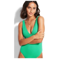 Seafolly Women's Sea Dive Deep V Neck One Piece - Badeanzug -Rip Curl-Laden seafolly womens sea dive deep v neck one piece badeanzug detail 5